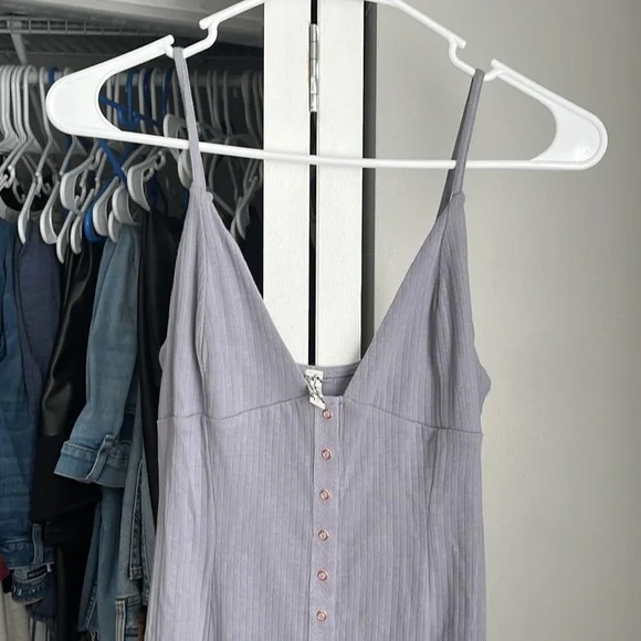 Free People Grayish Purple Ribbed Midi Dress, NWOT - Picture 3 of 6